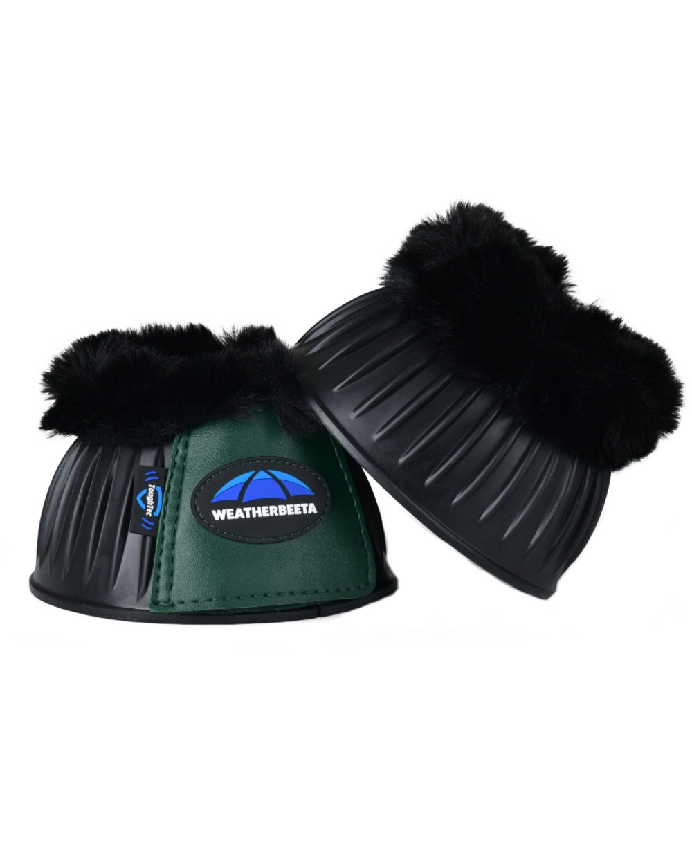 Black Forest Green Coloured WeatherBeeta Tough-Tec Prime Fleece Trim Rubber Bell Boots on white background
