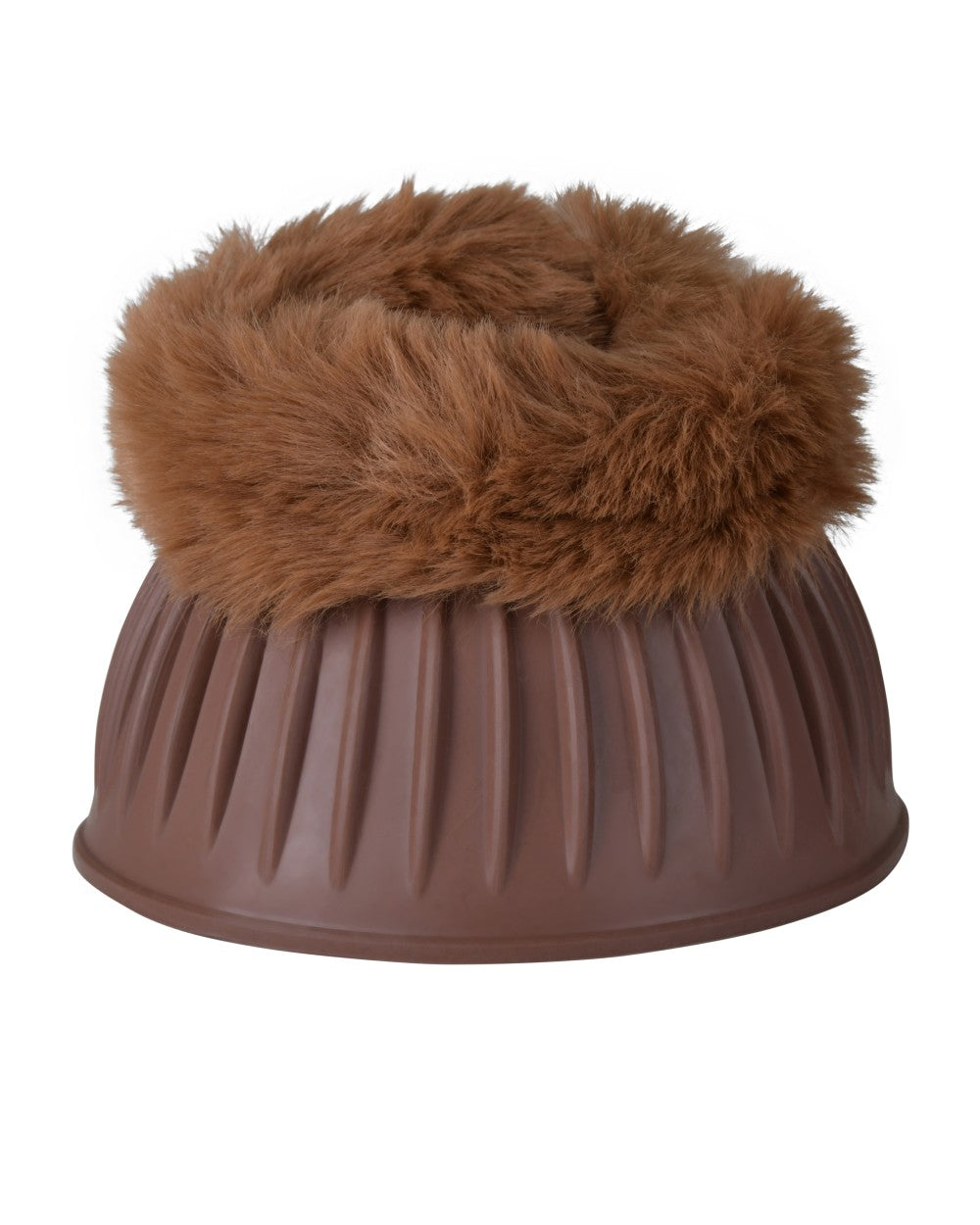 Brown Coloured WeatherBeeta Tough-Tec Prime Fleece Trim Rubber Bell Boots on white background