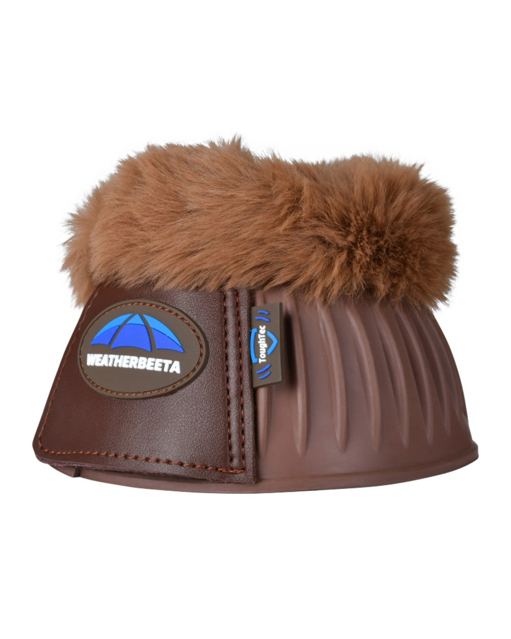 Brown Coloured WeatherBeeta Tough-Tec Prime Fleece Trim Rubber Bell Boots on white background