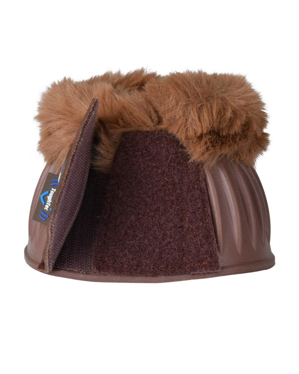 Brown Coloured WeatherBeeta Tough-Tec Prime Fleece Trim Rubber Bell Boots on white background