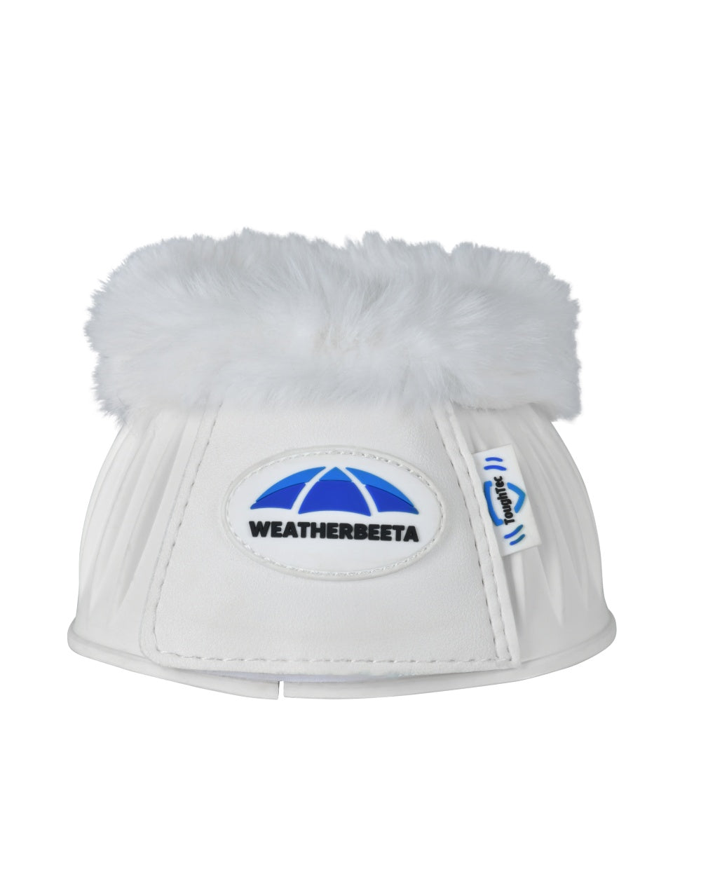 White Coloured WeatherBeeta Tough-Tec Prime Fleece Trim Rubber Bell Boots on white background