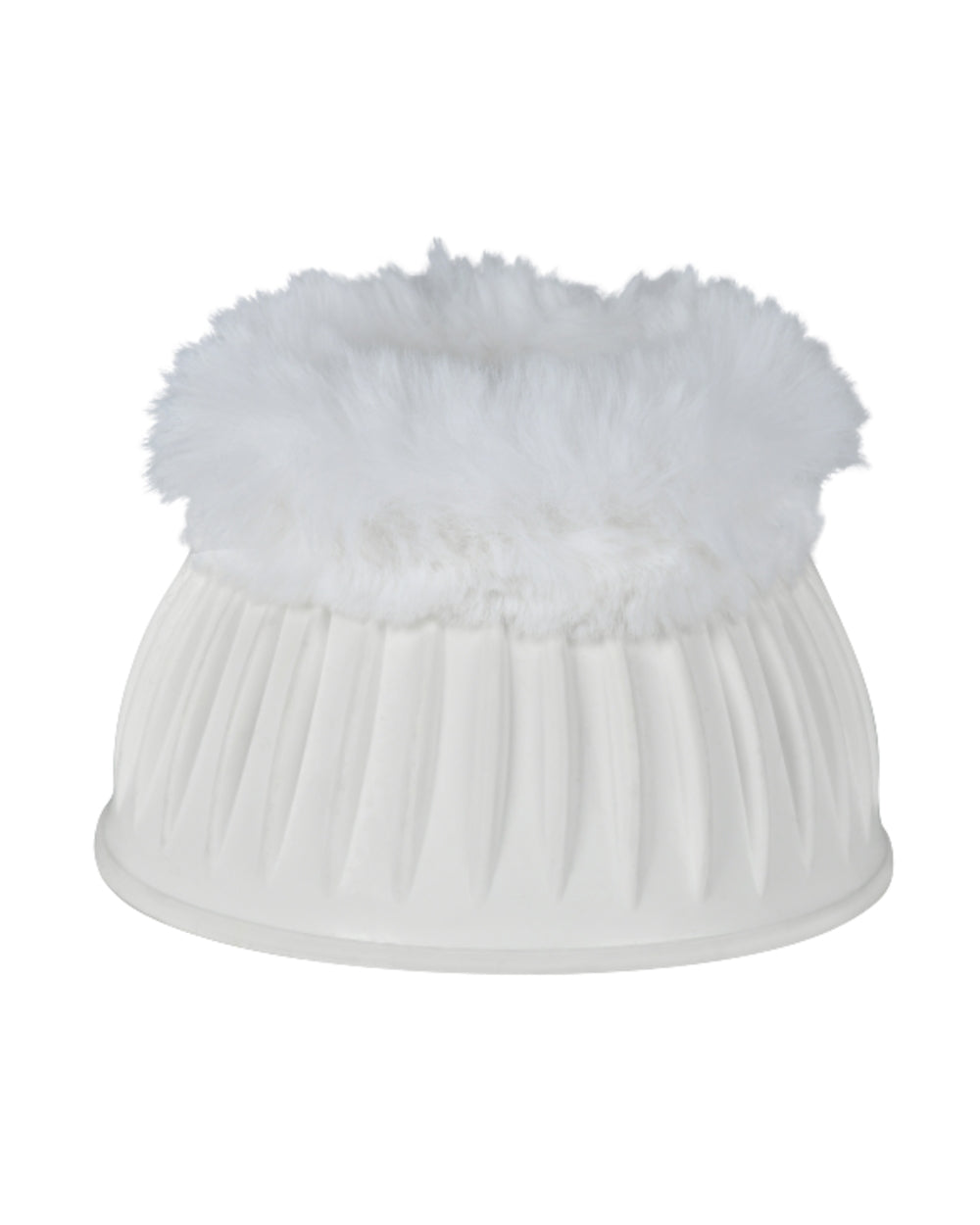 White Coloured WeatherBeeta Tough-Tec Prime Fleece Trim Rubber Bell Boots on white background