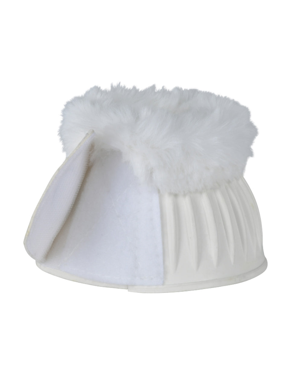 White Coloured WeatherBeeta Tough-Tec Prime Fleece Trim Rubber Bell Boots on white background