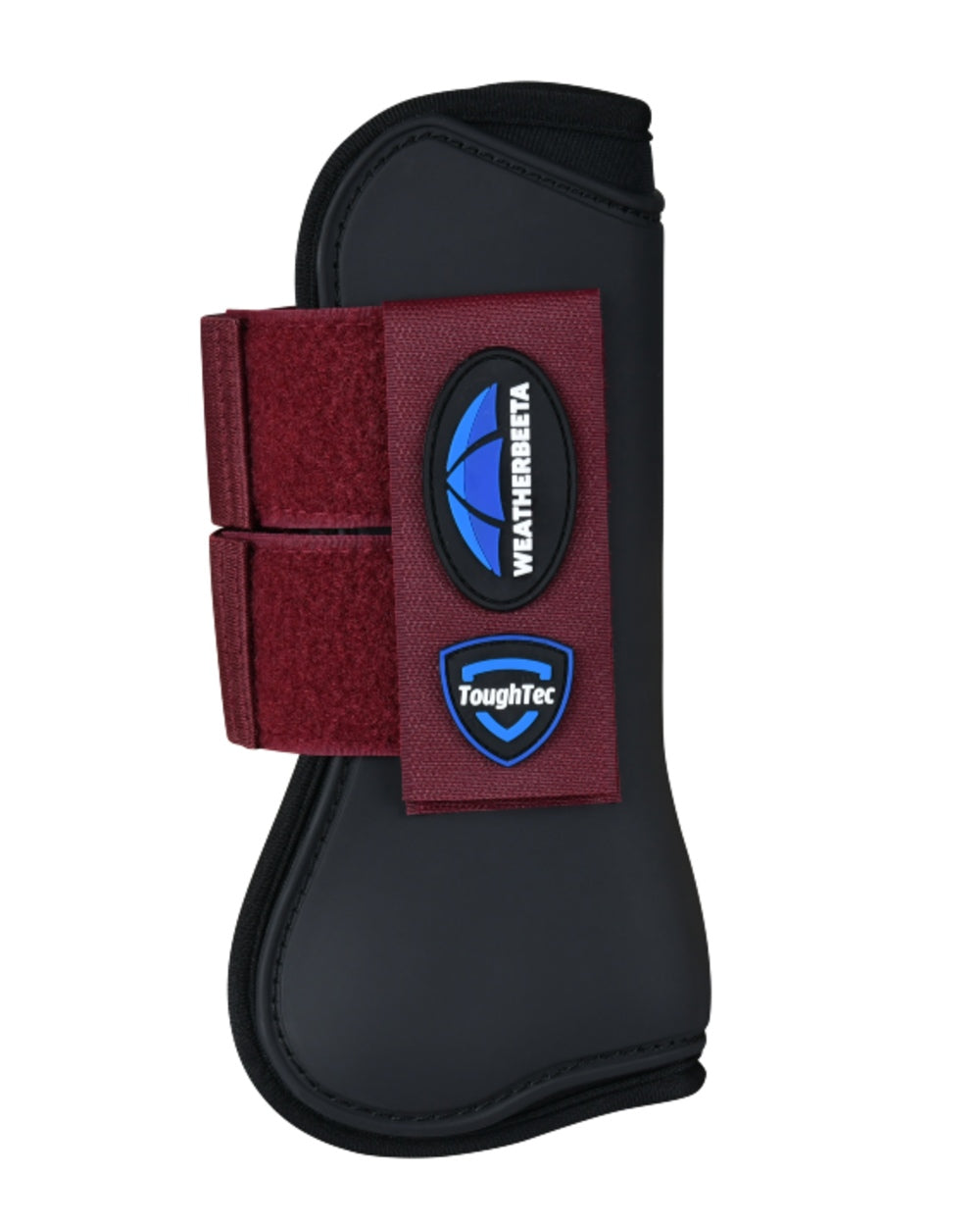 Black Burgundy Coloured WeatherBeeta Tough-Tec Prime Open Front Boots on white background