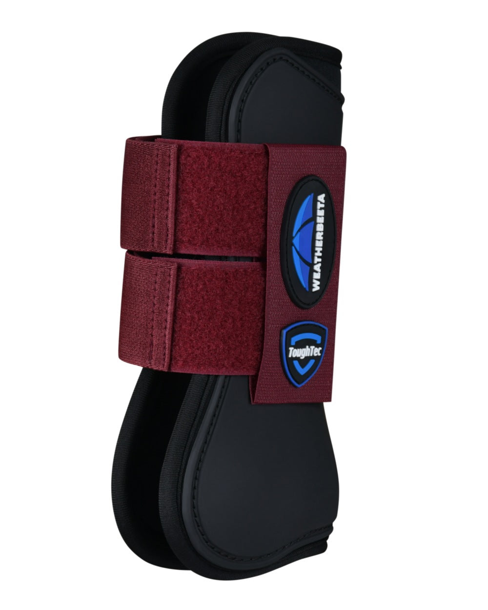 Black Burgundy Coloured WeatherBeeta Tough-Tec Prime Open Front Boots on white background