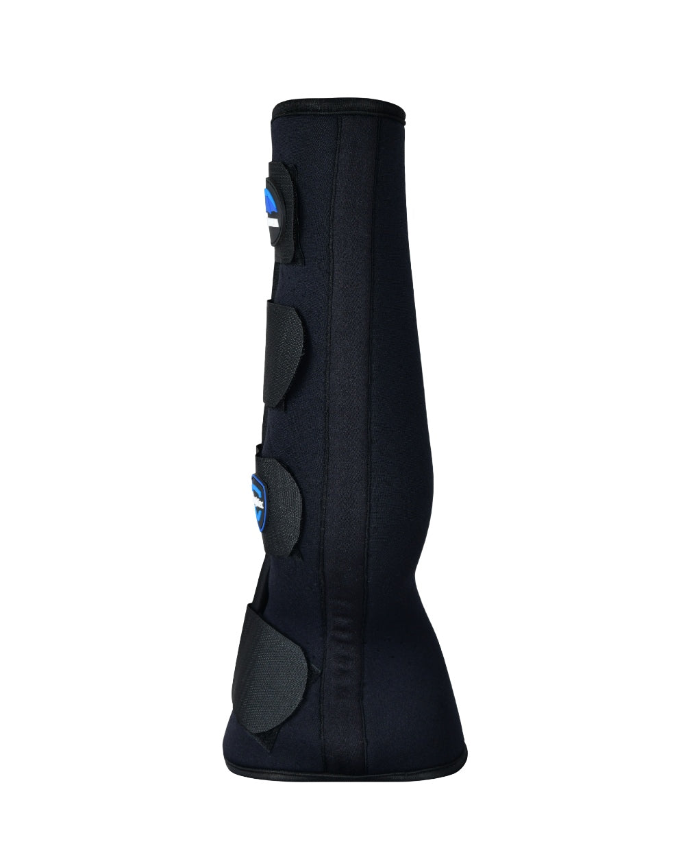 Black Blue Coloured WeatherBeeta Tough-Tec Turnout Boots on white background