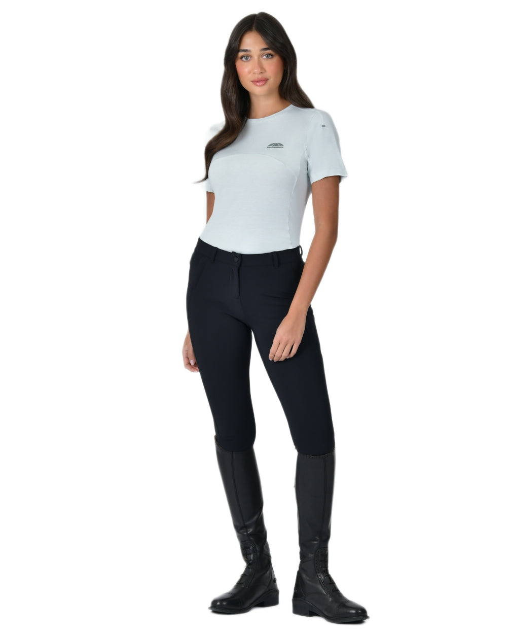 Soft Sage coloured WeatherBeeta Womens 37.5 Lightweight Performance Short Sleeve Top on white background