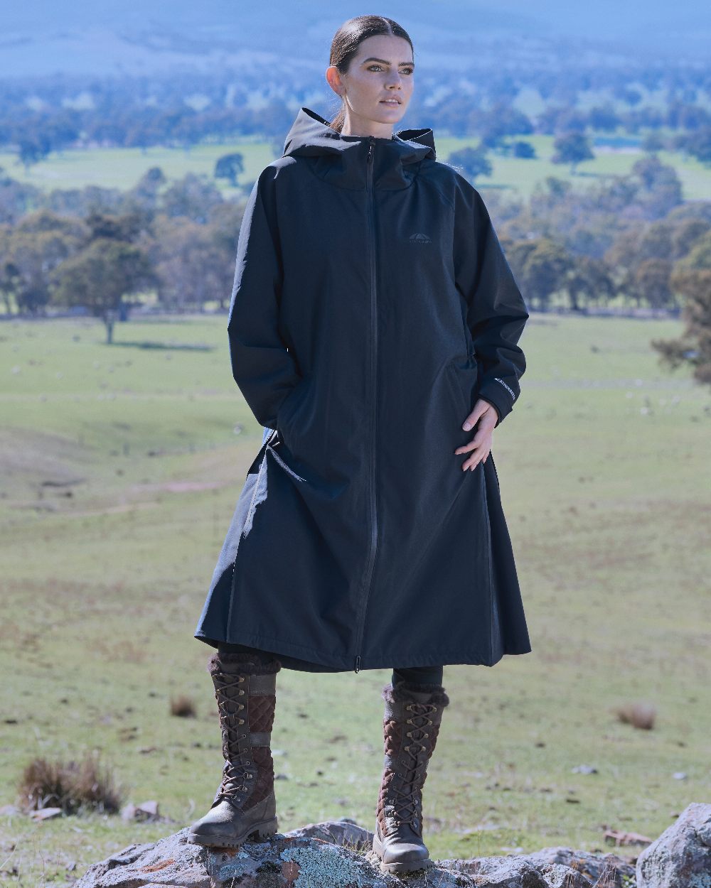 Navy Coloured WeatherBeeta Womens All Weather Field Jacket on outdoor background