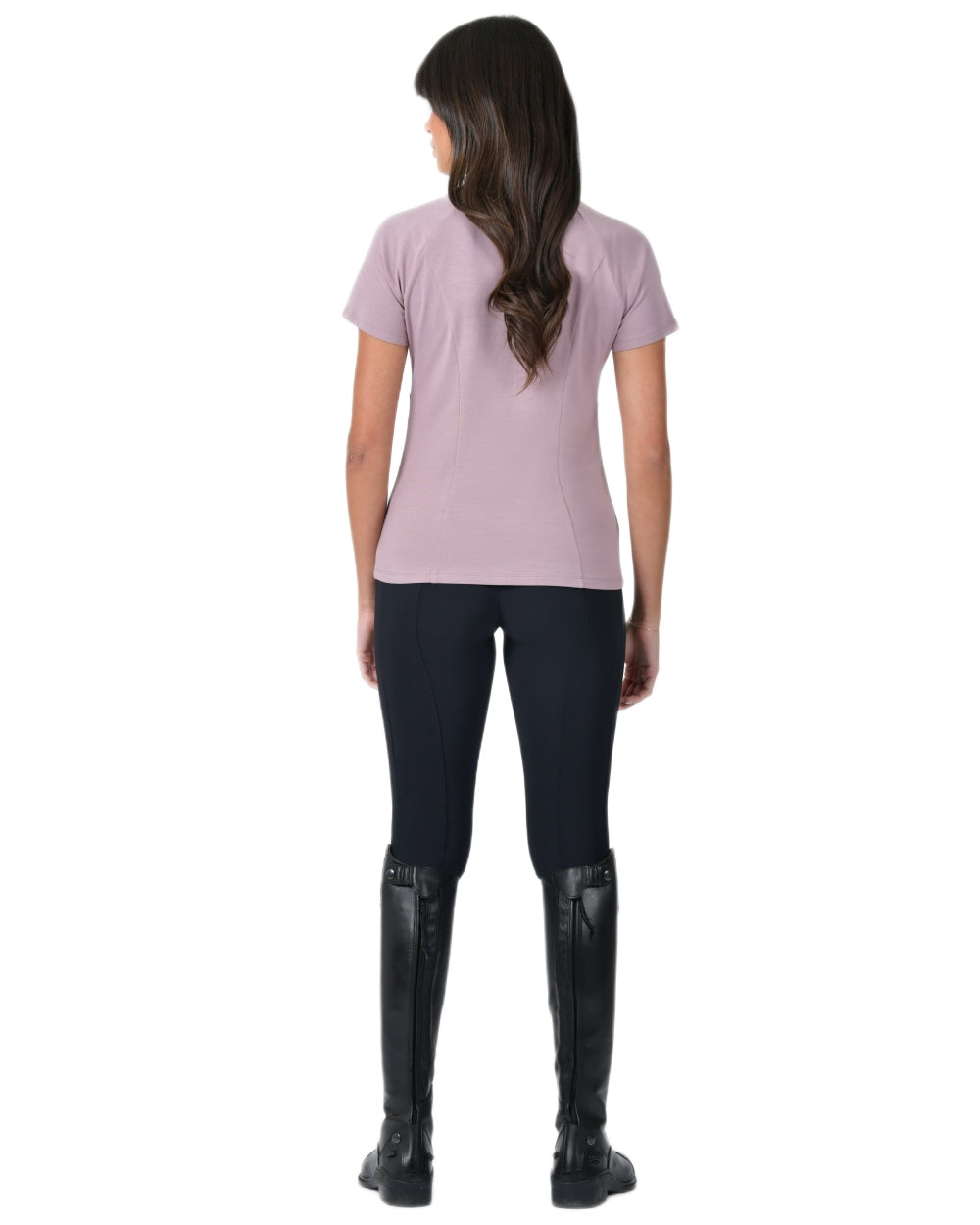 Burnished Lilac coloured WeatherBeeta Womens Bamboo Short Sleeve Performance Base Layer on white background
