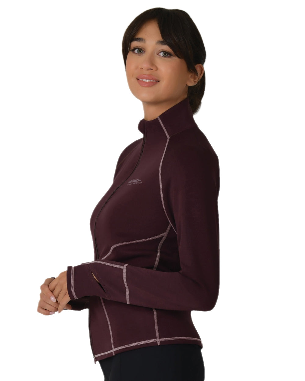 Mulberry Coloured WeatherBeeta Womens Copper Performance Jacket on white background