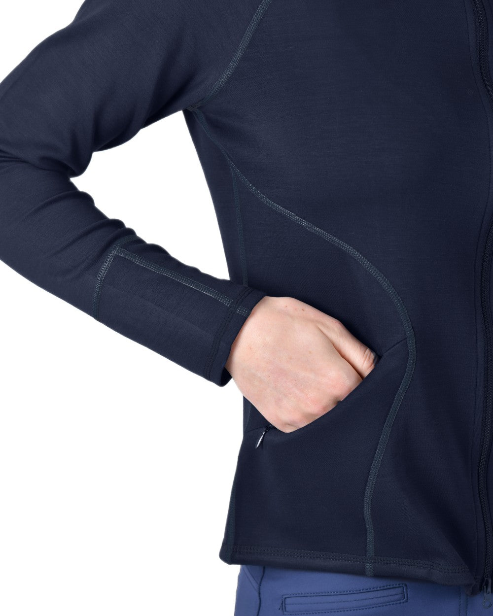 Navy Coloured WeatherBeeta Womens Copper Performance Jacket on white background