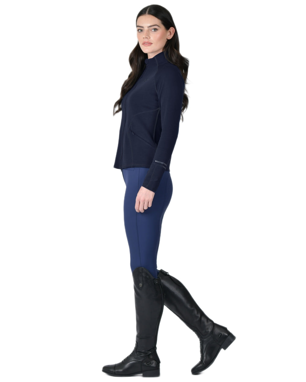 Navy Coloured WeatherBeeta Womens Copper Performance Jacket on white background