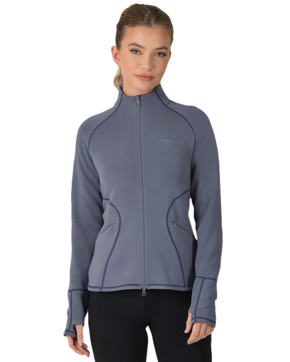 Slate Blue Coloured WeatherBeeta Womens Copper Performance Jacket on white background