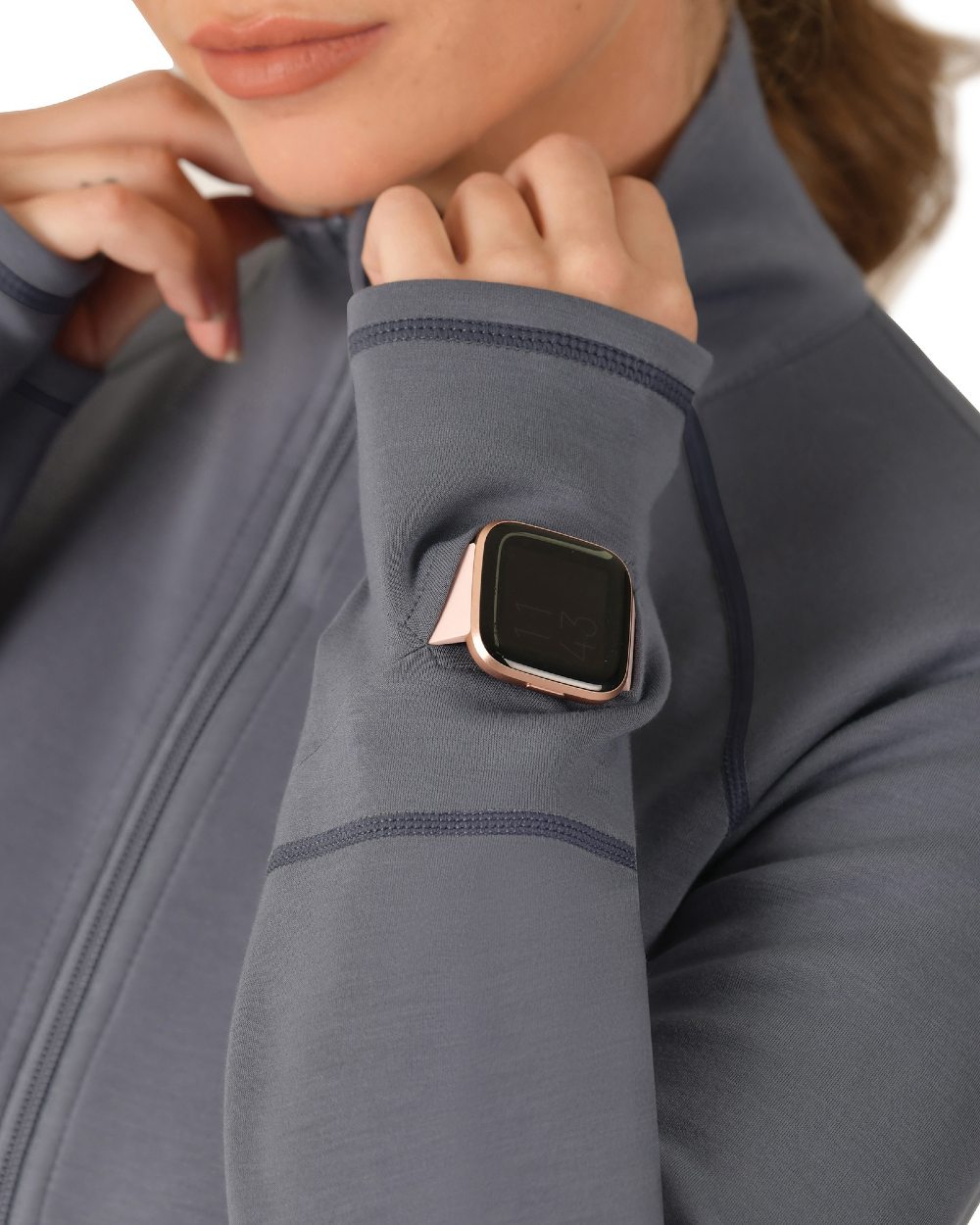Slate Blue Coloured WeatherBeeta Womens Copper Performance Jacket on white background