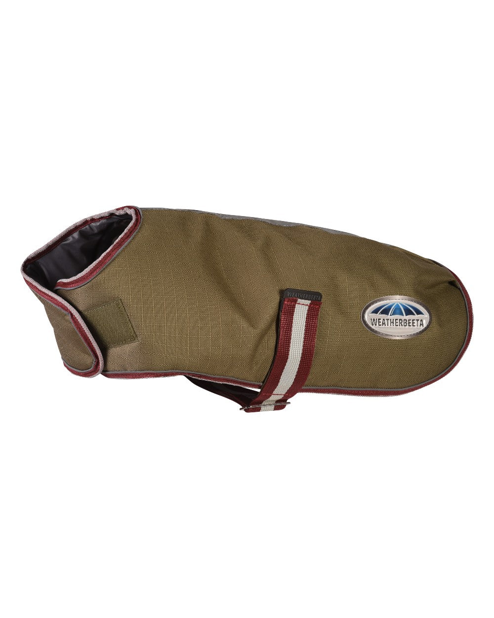 WeatherBeeta ComFiTec Premier Free Parka Dog Coat in Green/Burgundy/White