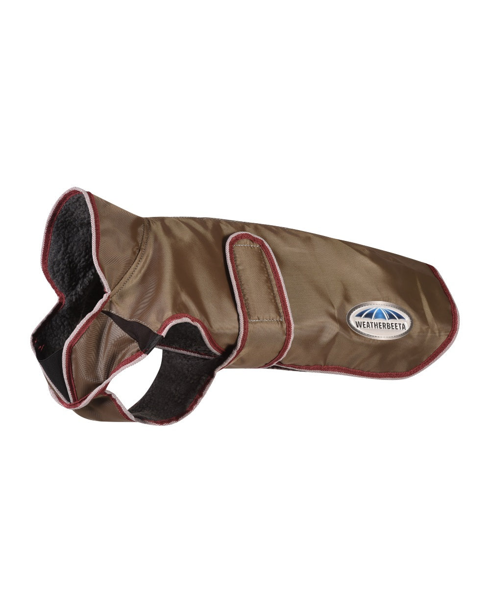 WeatherBeeta ComFiTec Windbreaker Free Deluxe Dog Coat in Green/Burgundy/White