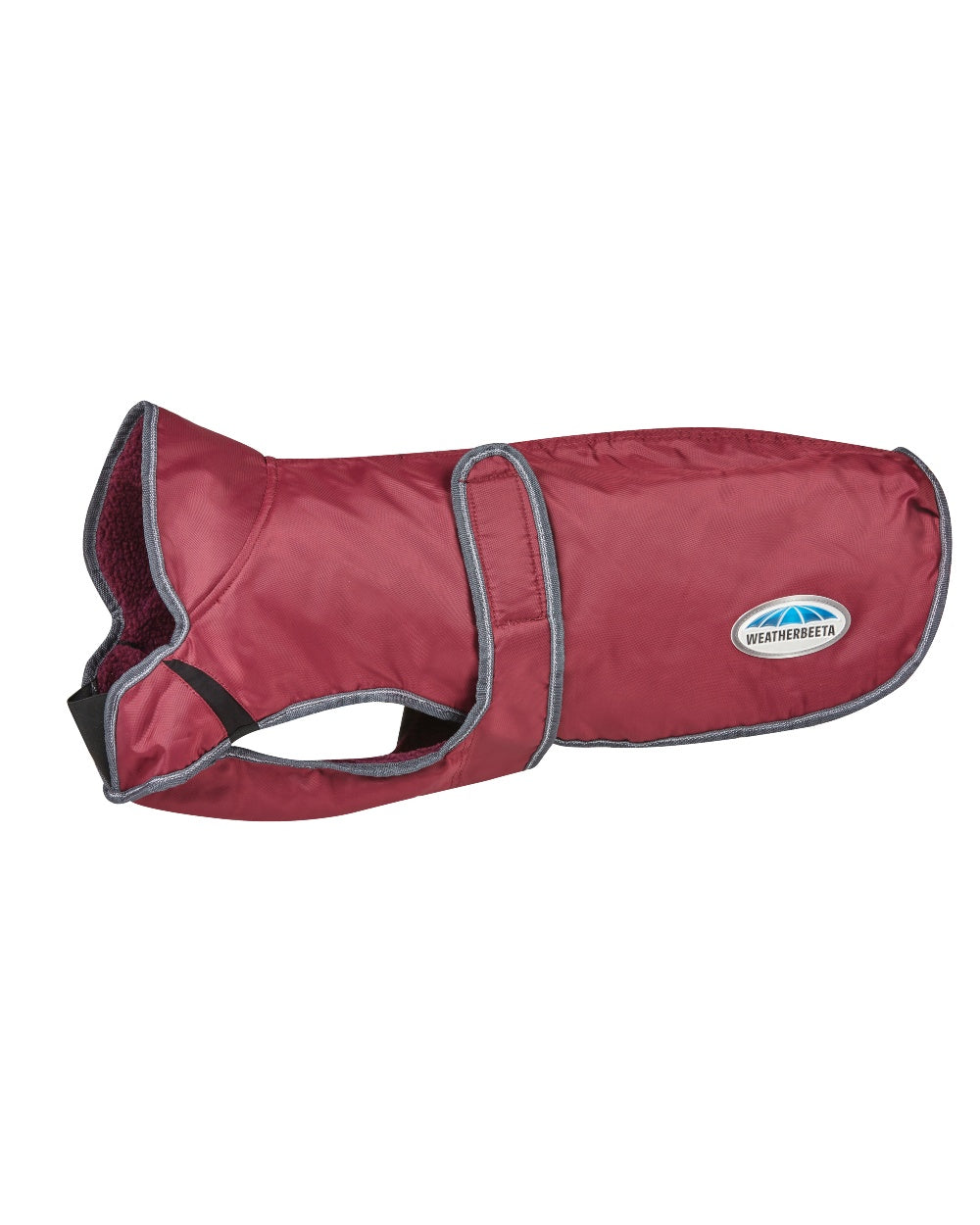 WeatherBeeta ComFiTec Windbreaker Free Deluxe Dog Coat in Maroon/White/Grey
