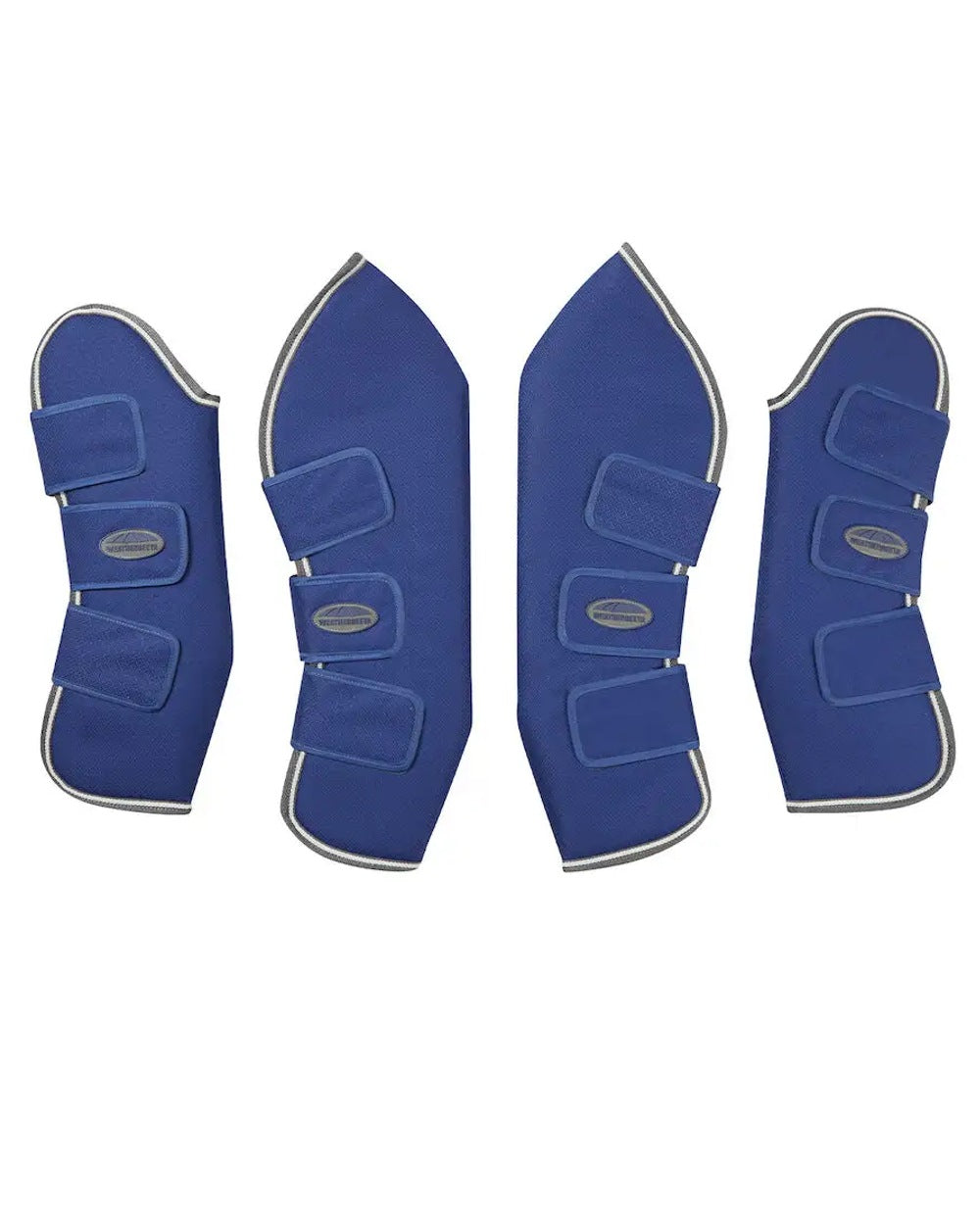 Dark Blue Grey White coloured WeatherBeeta 1200D Wide Tab Long Travel Boots on white background