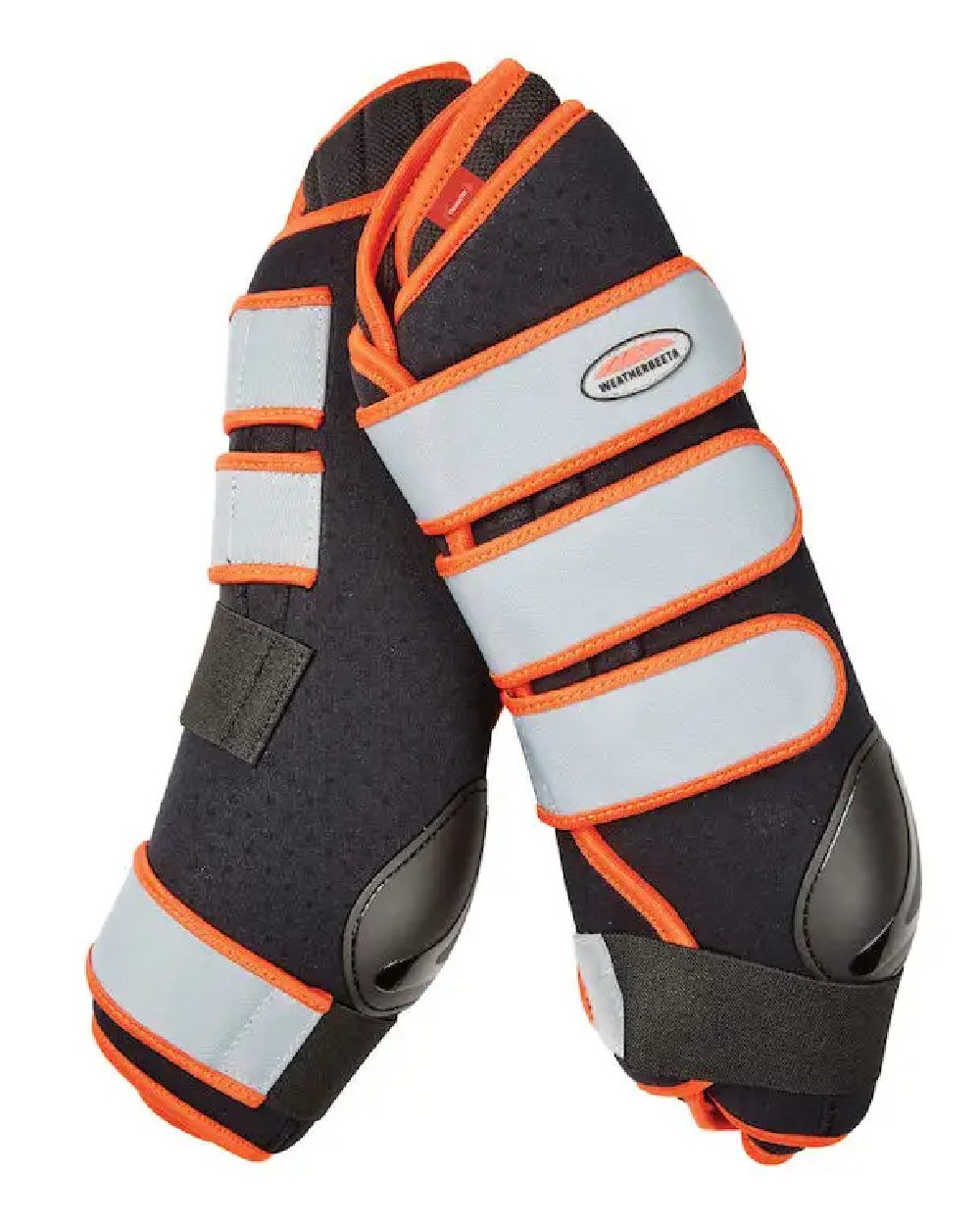 Black Silver Red coloured WeatherBeeta Therapy-Tec Stable Boot Wraps on white background
