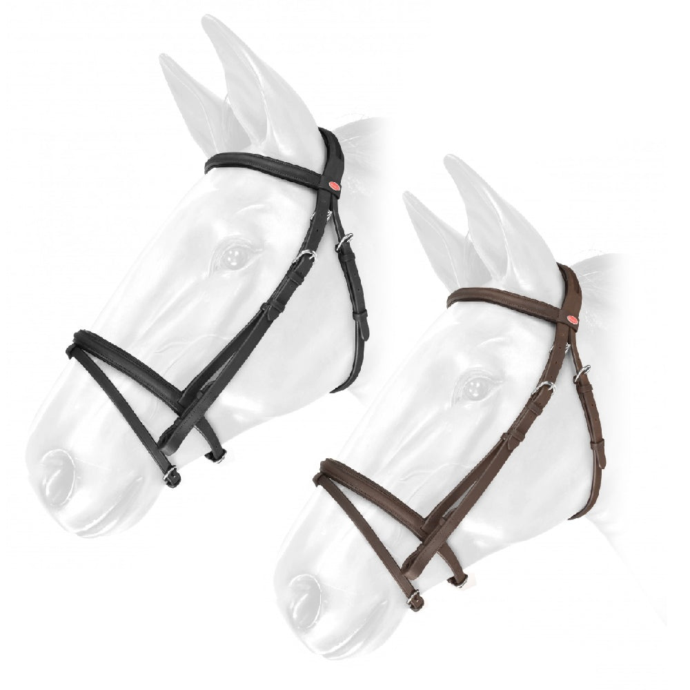 John Whitaker Ready To Ride Leather Flash Bridle in Black, Brown