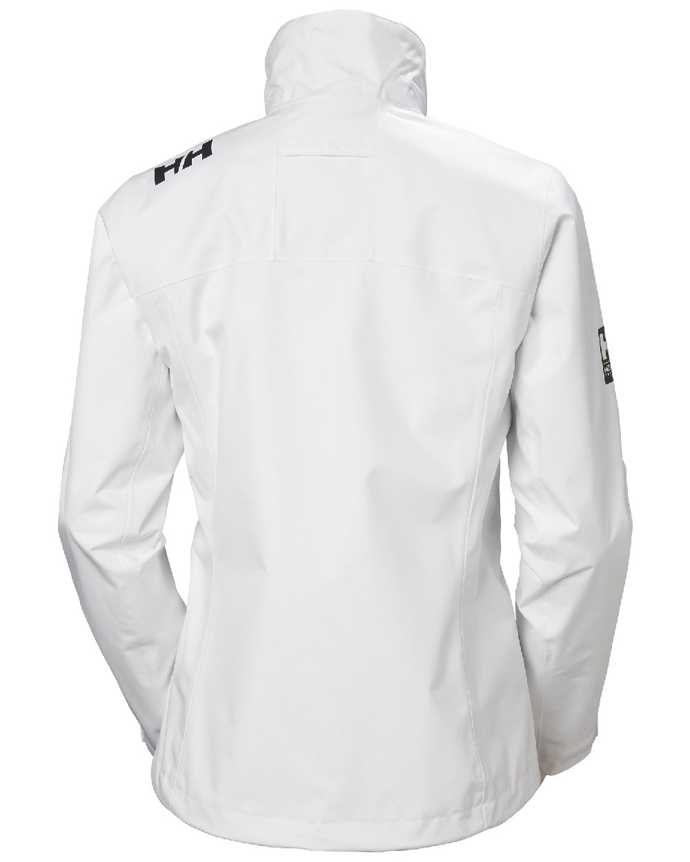 White coloured Helly Hansen Womens Crew Sailing Jacket 2.0 on white background