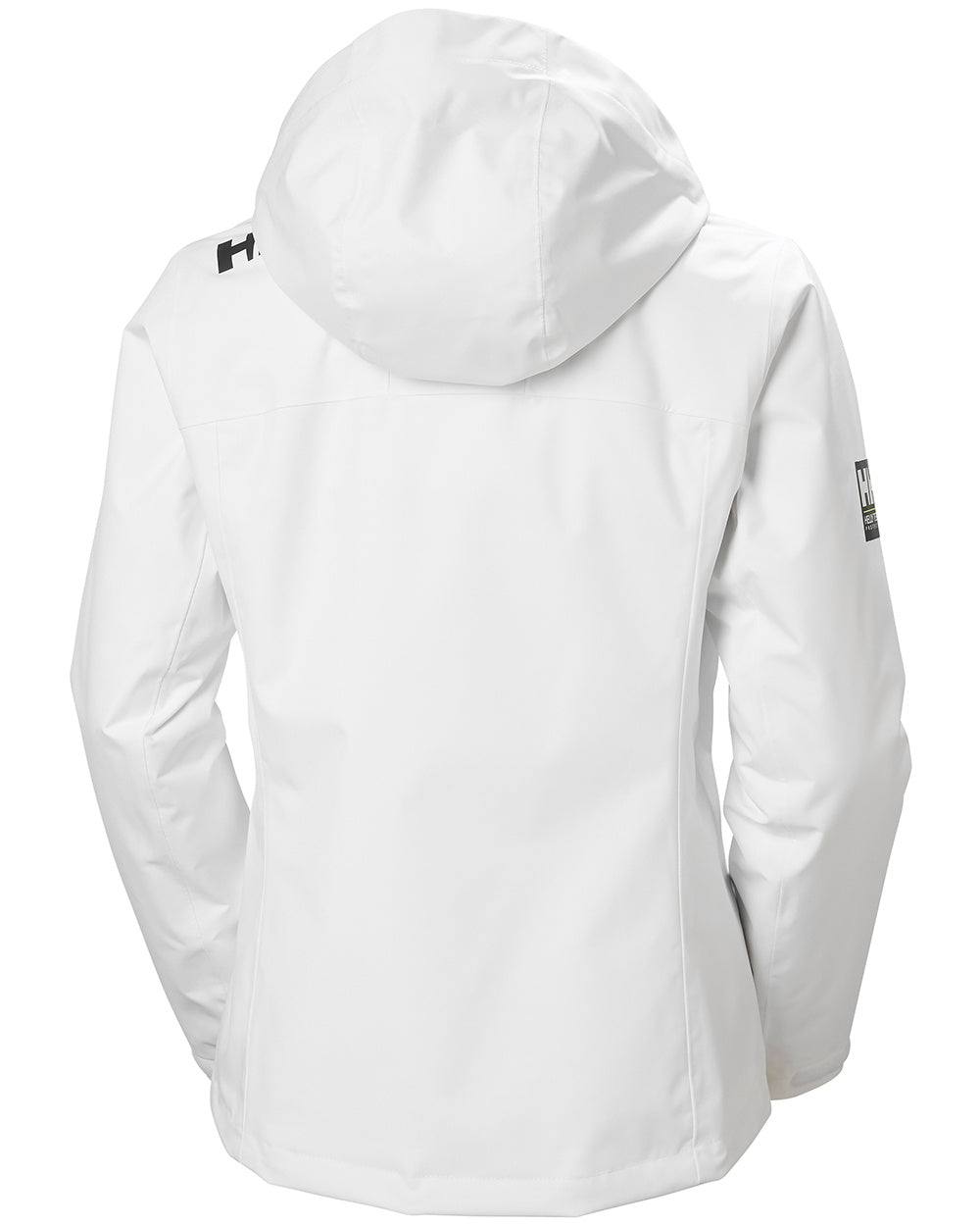 White Coloured Helly Hansen Womens Crew Hooded Midlayer Sailing Jacket 2.0 On A White Background