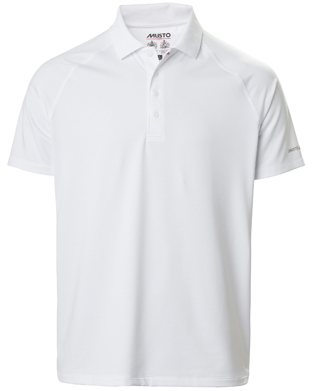 White Coloured Musto Mens Evolution Sunblock Short Sleeve Polo Shirt 2.0 On A White Background 