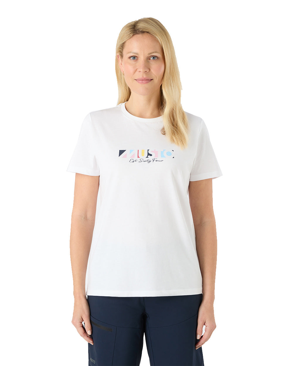 White Coloured Musto Womens 1964 Short Sleeve T-Shirt On A White Background 