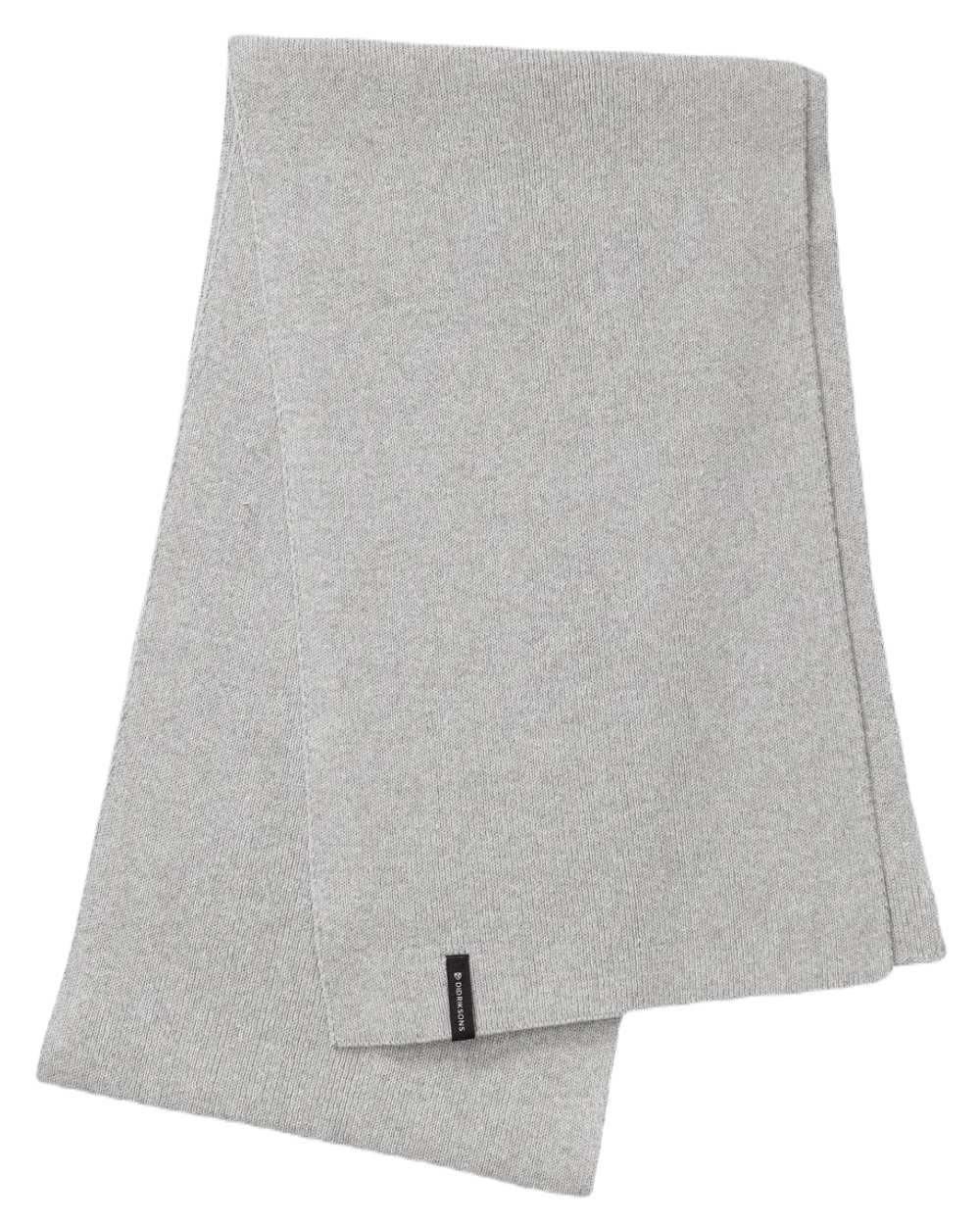 Grey Melange Coloured Didriksons Kaj Scarf On A White Background