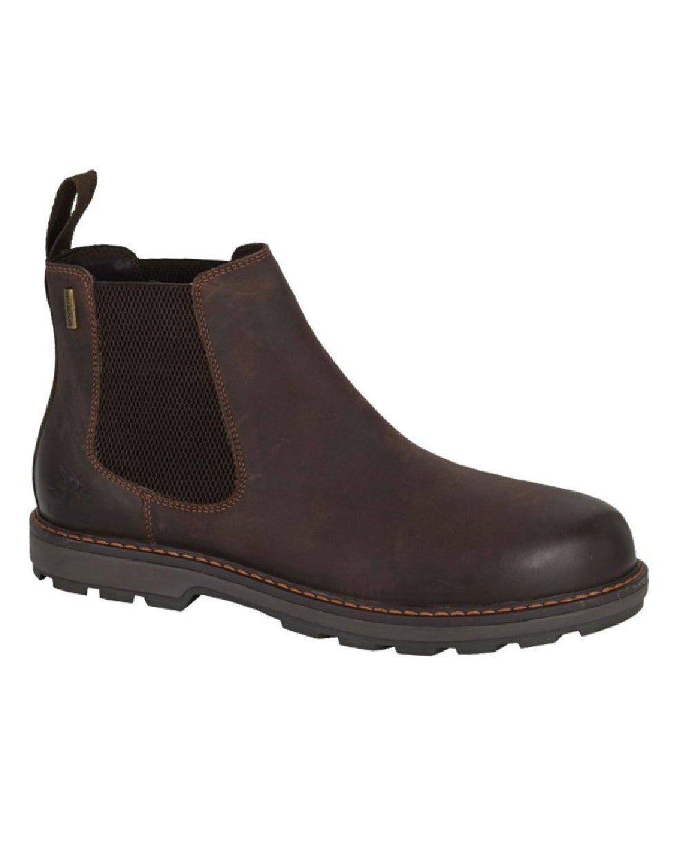 Brown coloured Woodland Mens Waterproof Twin Gusset Dealer Boots on white background