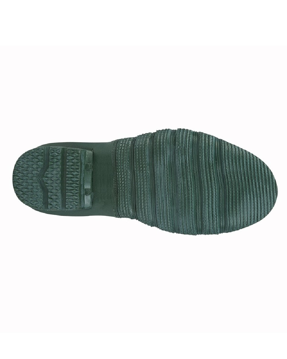 Green coloured Woodland Wide Fit Quality Strap Wellington Boots on white background