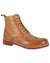 Tan coloured Woodland 7 Eyelet Brogue Zip Ankle Boot on White background
