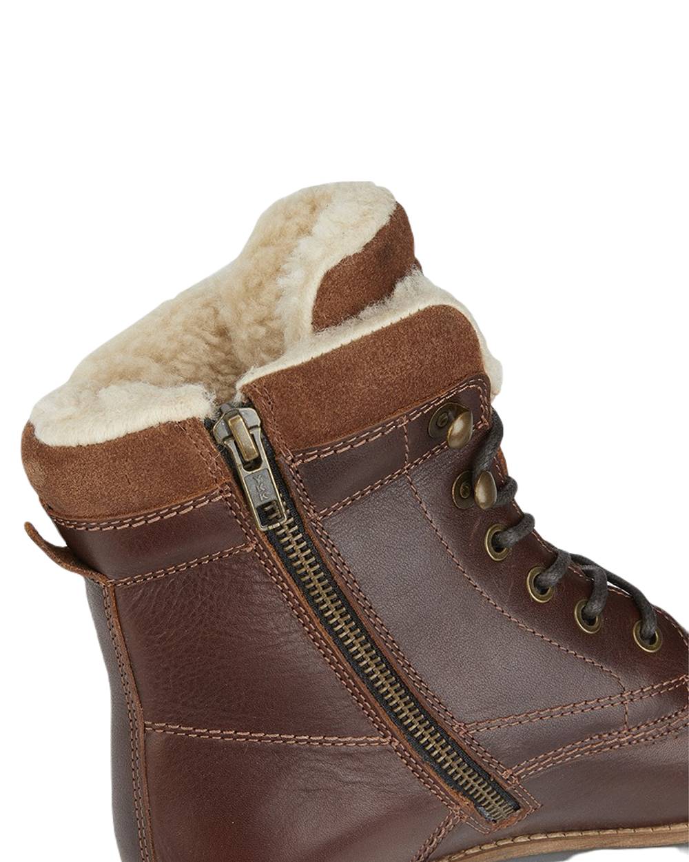 Dark Brown Coloured Woodland High Ankle Country Boots on White Background