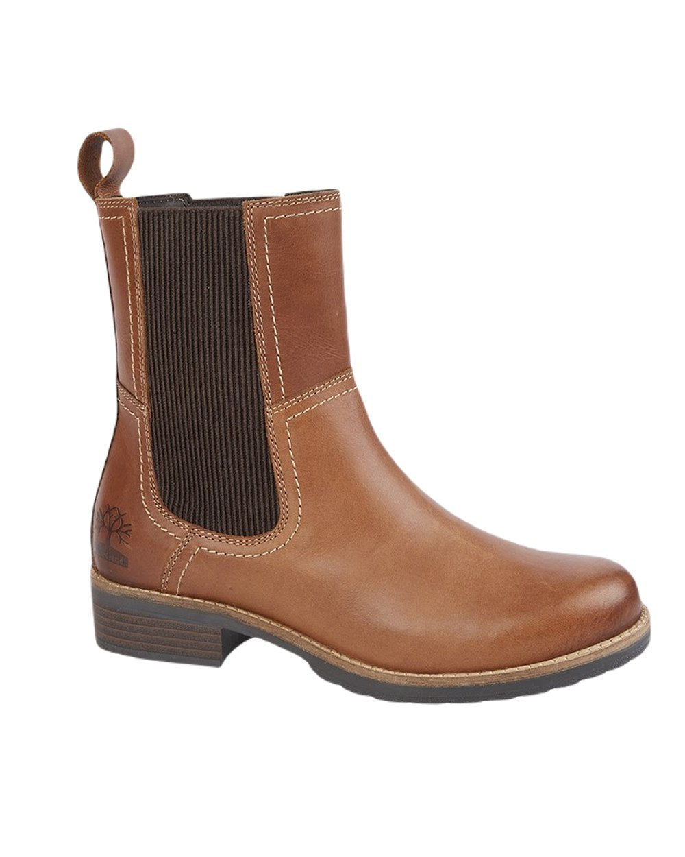 Woodland High Ankle Twin Gusset Country Boots In Tan