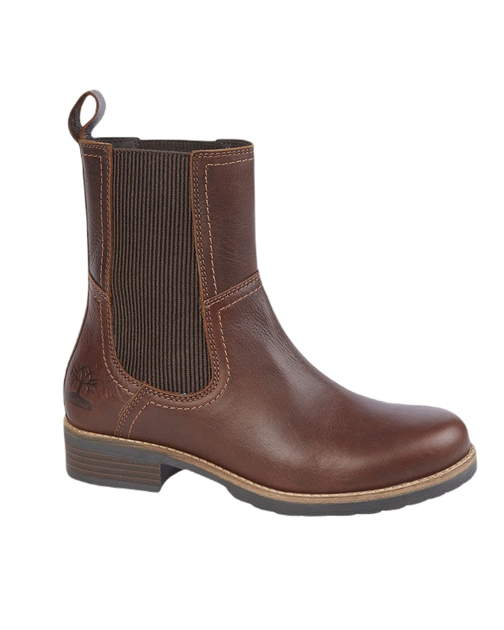 Woodland High Ankle Twin Gusset Country Boots In Dark Brown