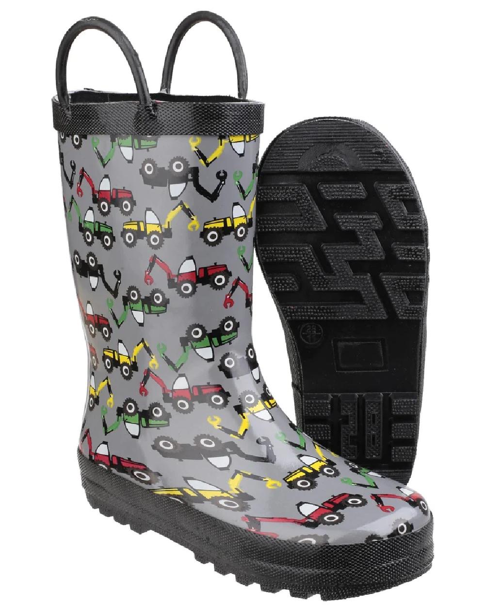 Wotswold Childrens Puddle Waterproof Pull On Boots in Digger