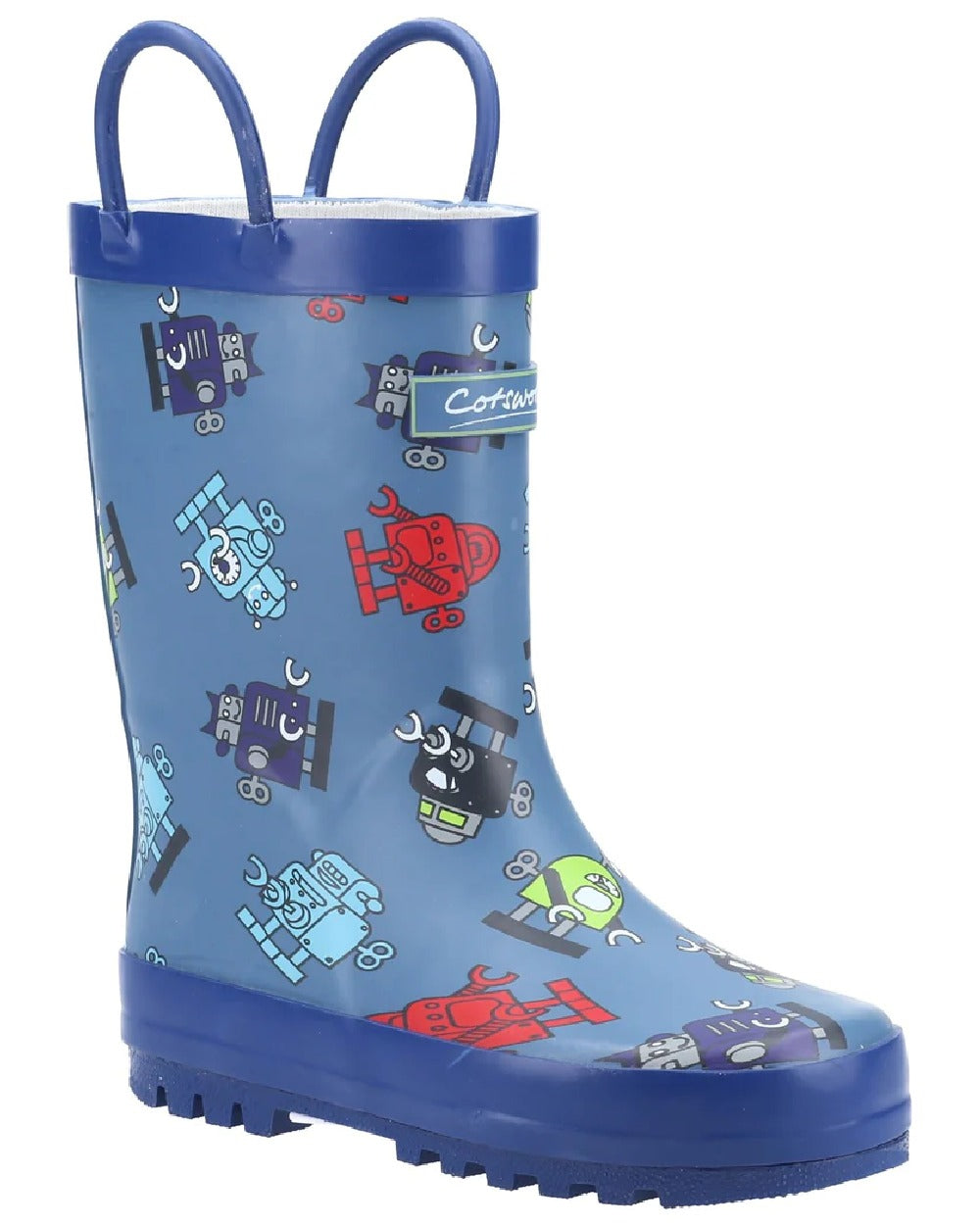 Wotswold Childrens Puddle Waterproof Pull On Boots in Robot