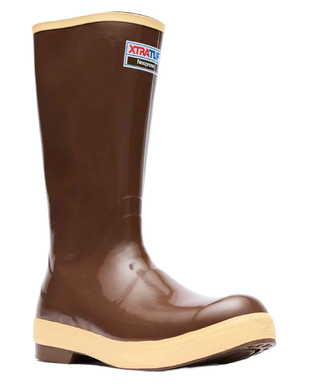 Copper-Tan Coloured Xtratuf 15" Legacy Plain Toe Fishing Boots on white background