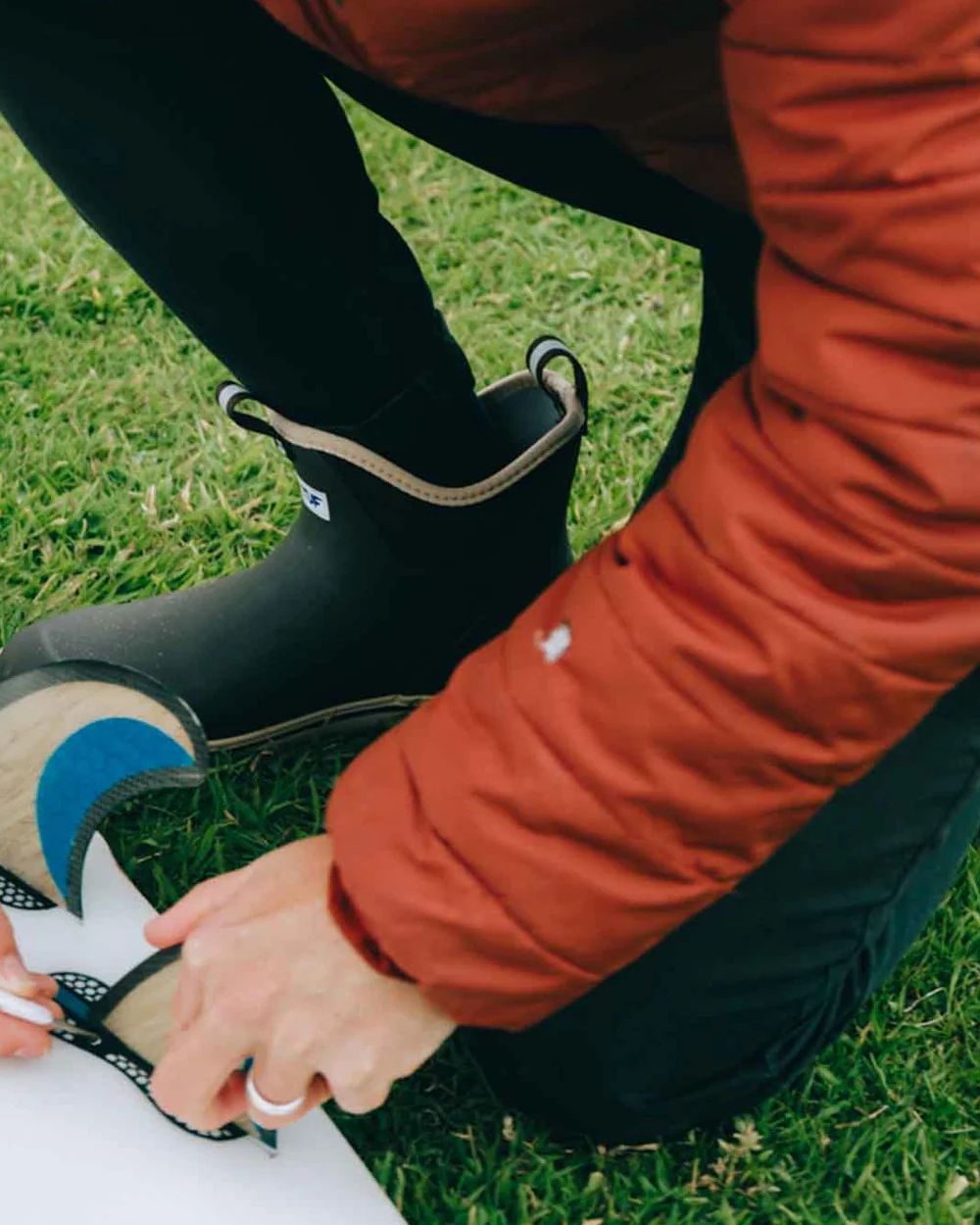 Chocolate Tan Coloured Xtratuf Mens 6 Ankle Deck Boots on outdoor background