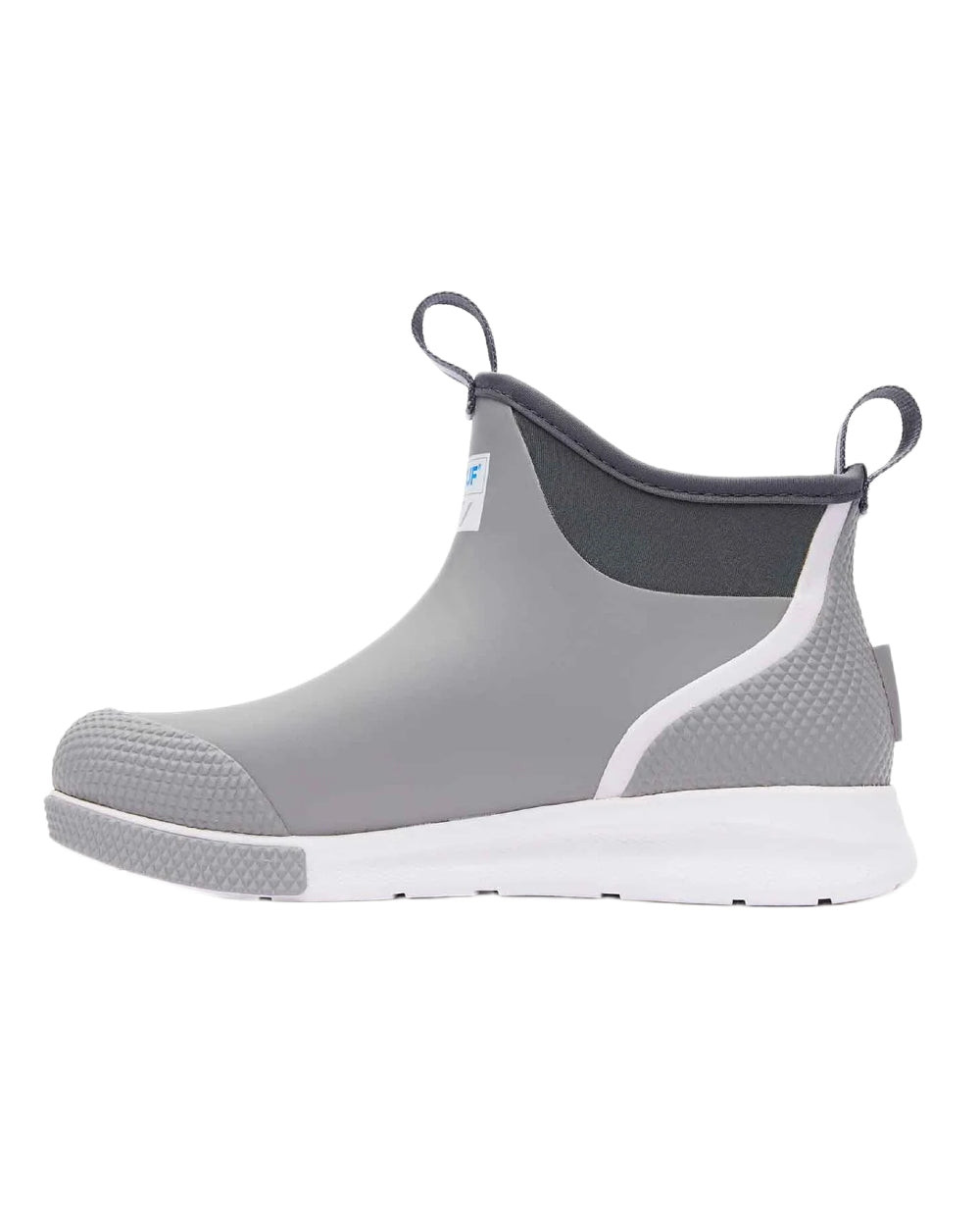 Grey Coloured Xtratuf Mens 6" Ankle Deck Sport Boots on white background