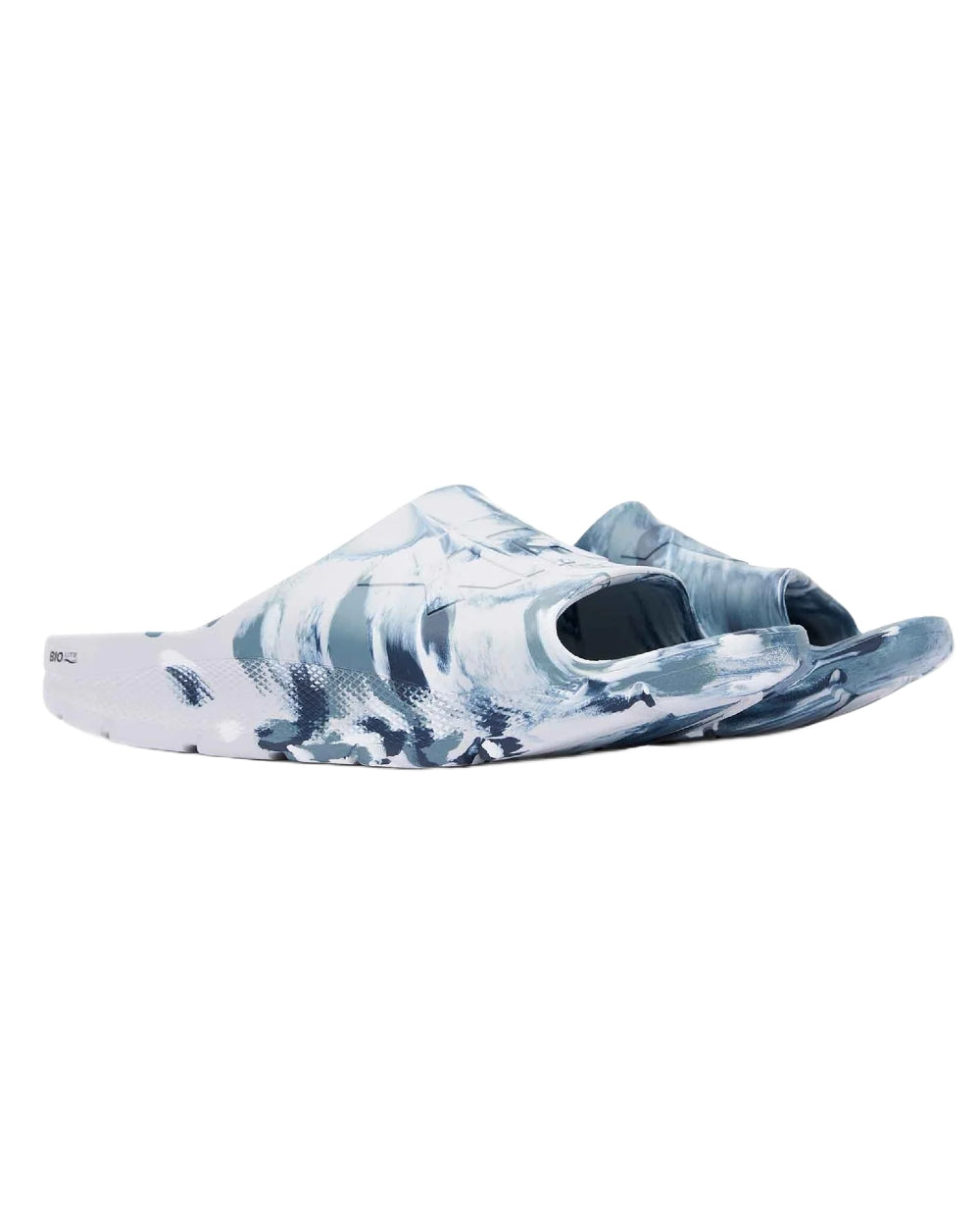Stormy Coloured Xtratuf Mens Apres Fish Sliders on white background
