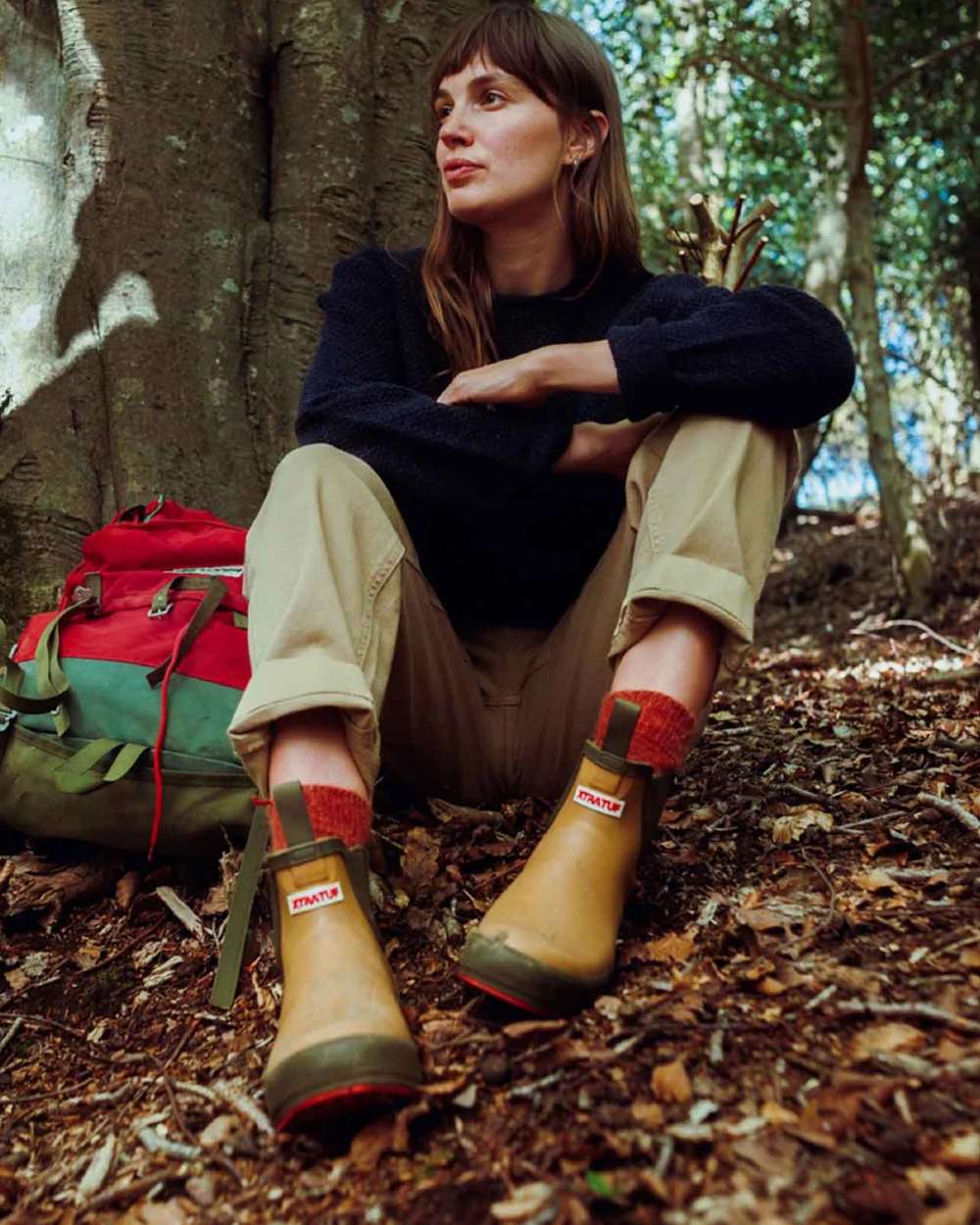 Sahara Coloured Xtratuf Womens 6" Legacy Ankle Deck Boots on outdoor background