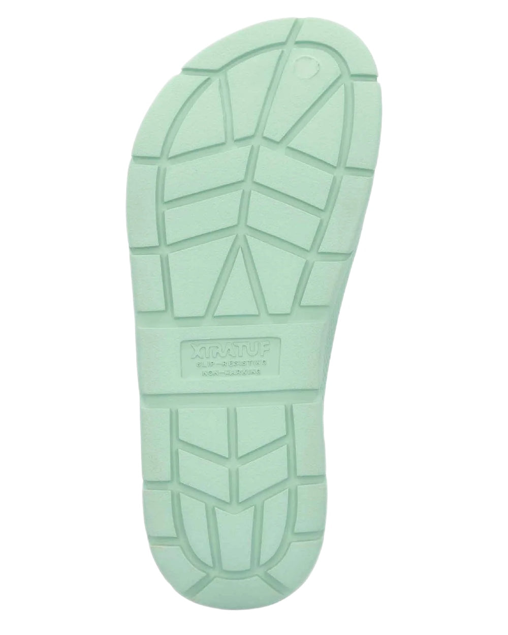 Aqua Coloured Xtratuf Womens Apres Fish Sliders on white background