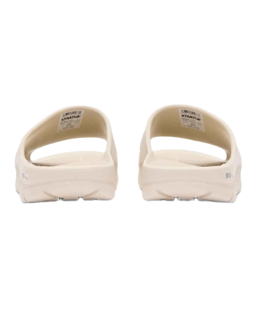 Sand Coloured Xtratuf Womens Apres Fish Sliders on white background