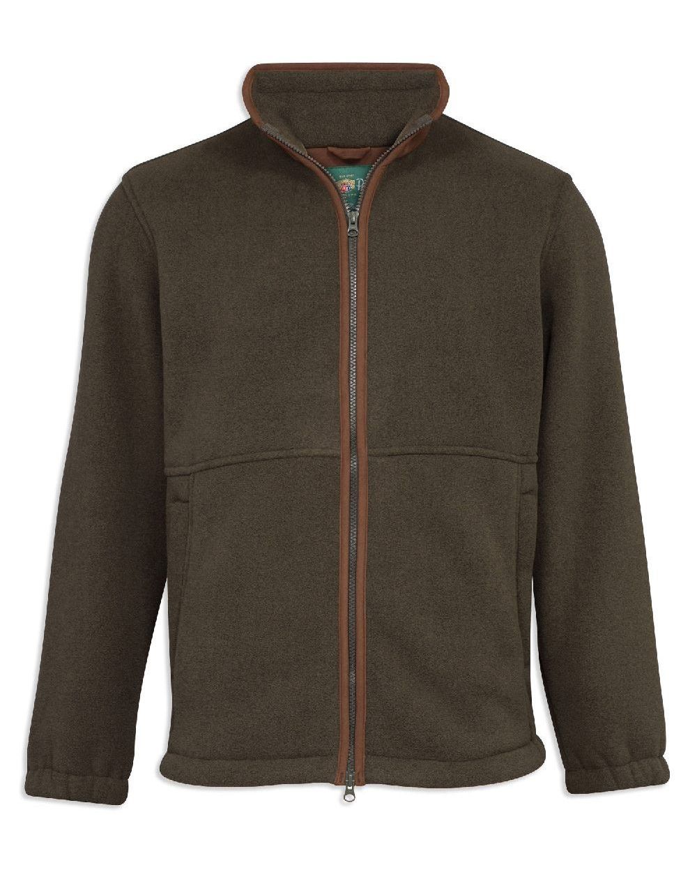 Green Coloured Alan Paine Aylsham Fleece Jacket On A White Background