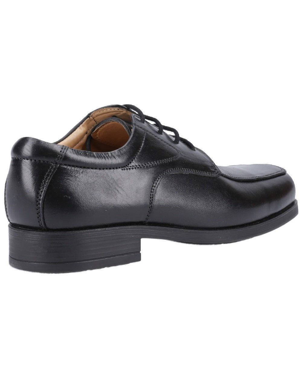 Black coloured Amblers Birmingham Lace Gibson Shoes on a white background