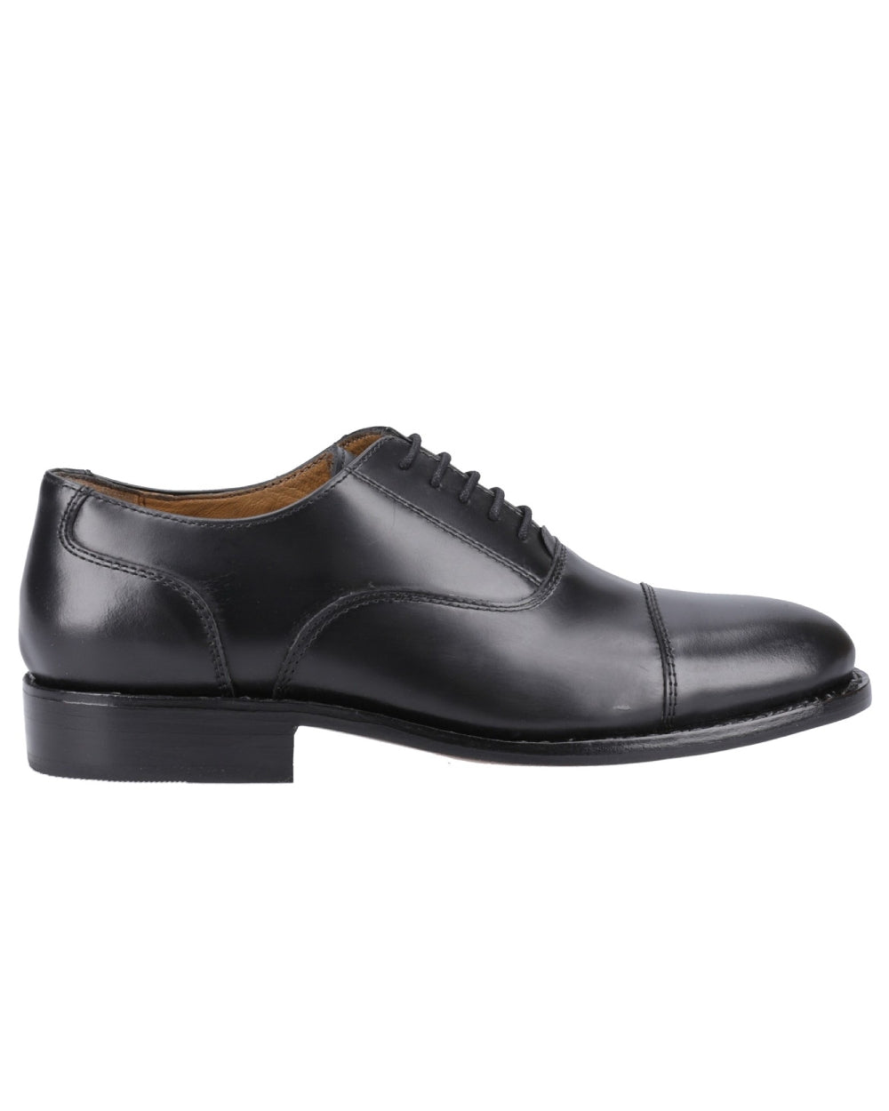 Black Coloured Amblers James Leather Soled Oxford Dress Shoes on a white background
