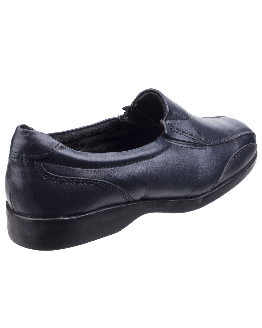 Navy Coloured Amblers Womens Merton Slip On Shoes on a white background