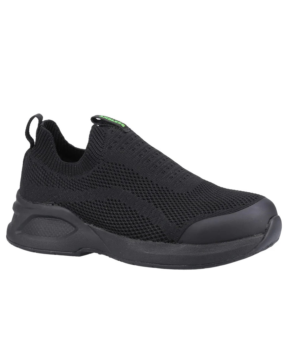 Black coloured Amblers Safety AS609 Fleur Safety Trainers on a white background