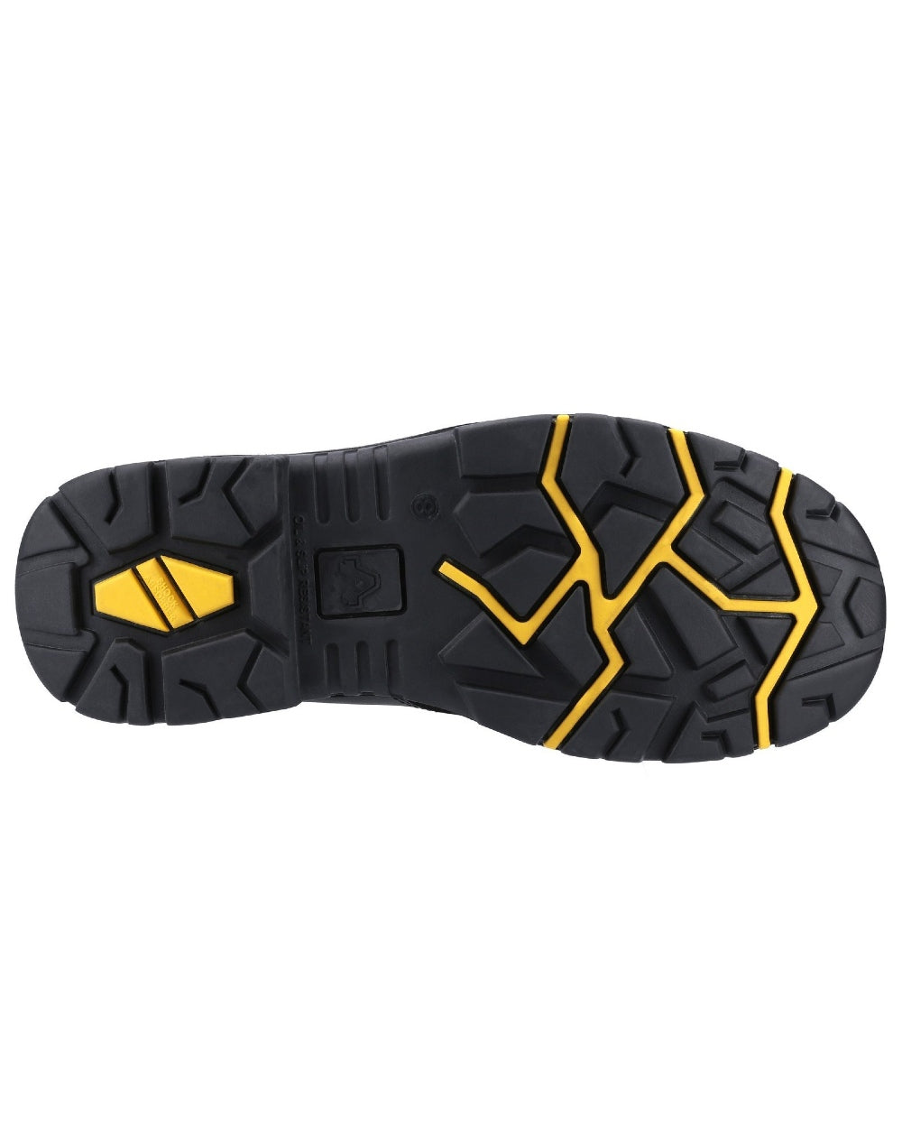 Black Coloured Amblers Safety AS305C Winsford Safety Boots Sole on a white background